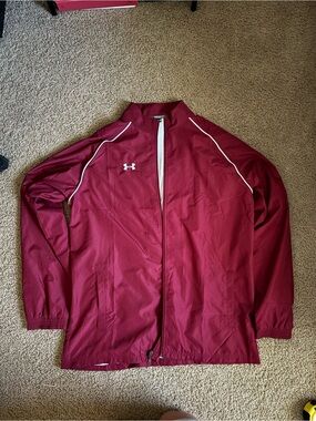 Under Armour Maroon Windbreaker Jacket with White Piping